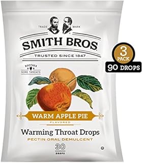 Sore Throat Lozenges with Pectin by Smith Brothers (Warming Apple Pie, 90 Count): Vintage Candy Throat Drops - The Original American Cough Drop