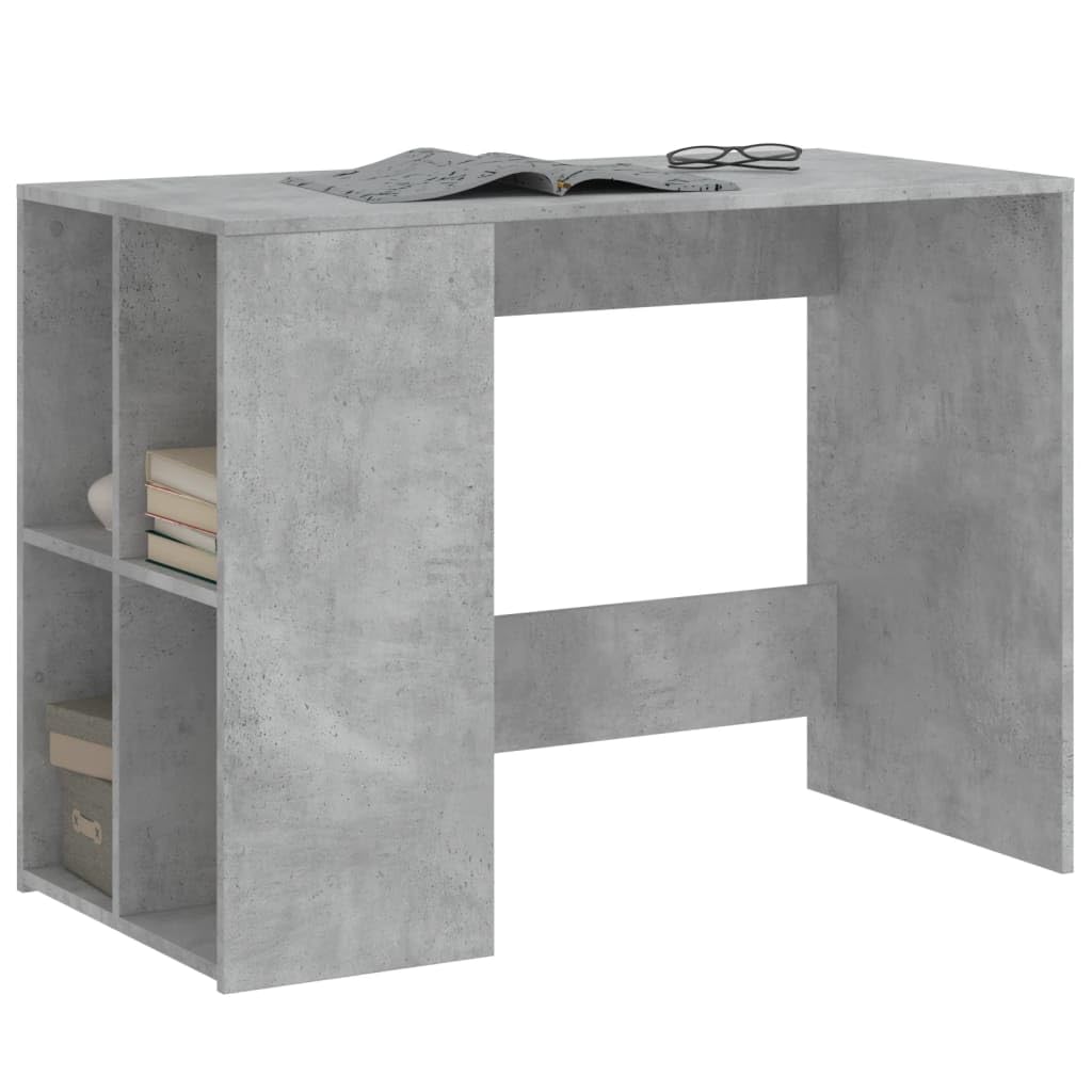 Scrivania grigio cemento, 102 x 50 x 75 cm, materiale in legno, moderno, robusto, per casa, ufficio, gioco e cameretta dei bambini, con ripiano