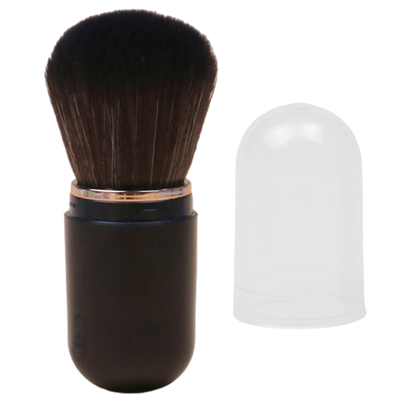 Retractable Makeup Brush - Travel Powder Brush | Portable Face Brush With Lid | Compact Powder Brush | Retractable Powder Brush For Foundation, Blush, Bronzer, & Powder, Travel Friendly