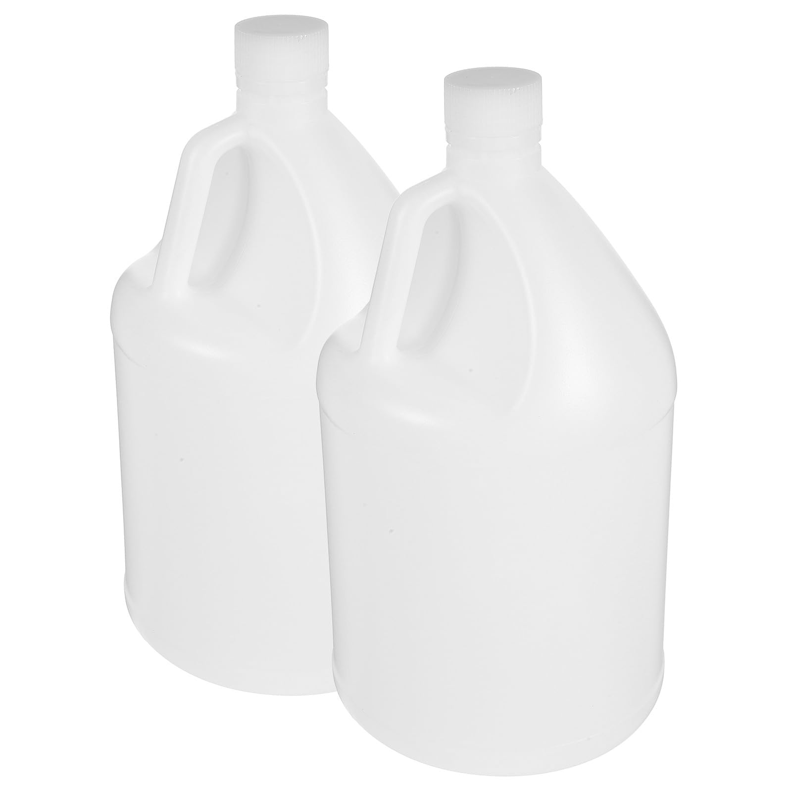 TOYANDONA 2pcs 4l White Water Storage Jugs with Lids, Refillable Gallon Containers for Water, Juice, and Drinks, Multi-purpose Large Capacity Plastic Gallon Dispensers for Kitchen
