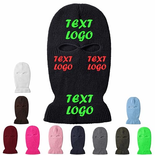 Custom Embroidery 2 Hole Balaclava Ski Mask for Men Cold Weather Scarf Windproof Thermal Winter Women Neck Warmer Hood for Cycling Hiking