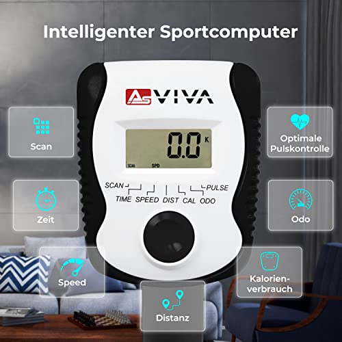 AsVIVA Heimtrainer H14 kompakt I Klappbar | Hometrainer mit Magnetmotor & Pulsmessung I Sportcomputer für Trainingsinfos… – Bild 4