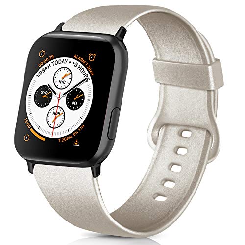AK compatible con Apple Watch pulsera 42 mm 38 mm 44 mm 40 mm, suave silicona Sport pulsera compatible iWatch Series 5, Series 4, Series 3, Series 2, Series 1 S/M M/L (oro, 42/44 mm M/L)