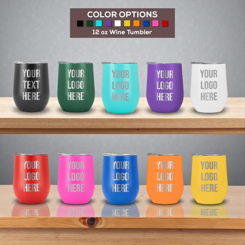 Image of Custom Logo 12 oz Tumblers, Engraved Corporate Gift Stainless Steel Cup