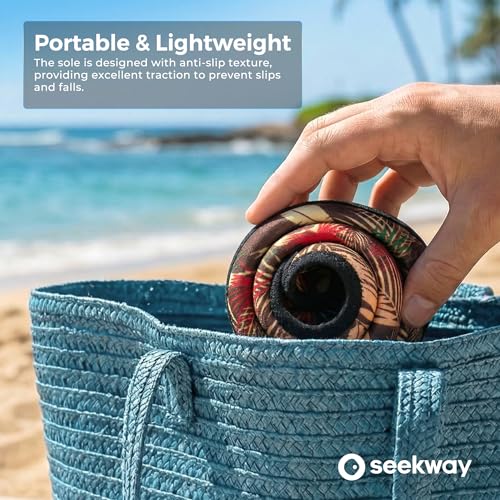 Image of SEEKWAY Water Shoes Women Men Adult Quick-Dry Aqua Socks Barefoot Non Slip for Beach Swim River Pool Lake surf Black SK002(U)