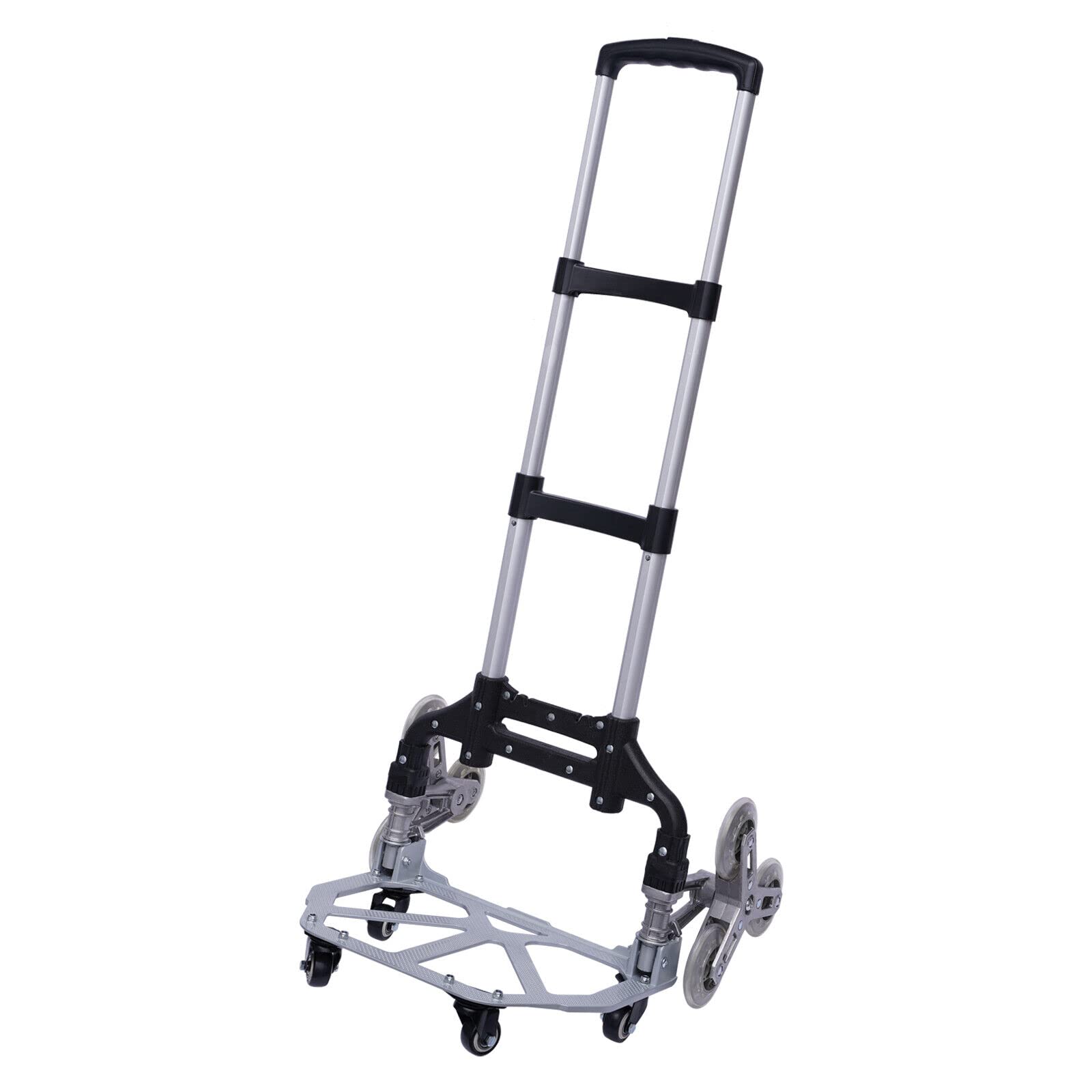 SHZICMY Aluminiowy wózek transportowy, składany, 6 kół, wózek transportowy, wózek schodowy, wózek transportowy do układania w stos, wózek transportowy do 165 lbs