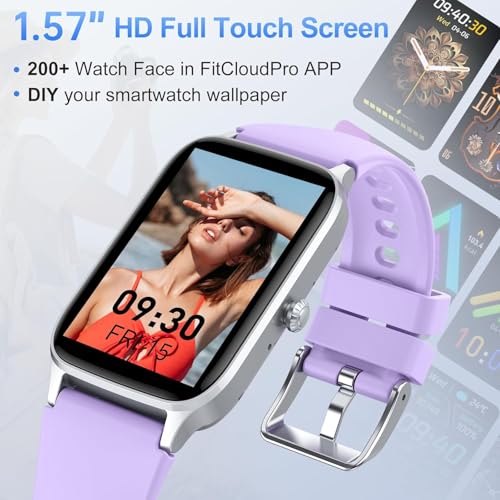Image of Smart Watch for Men Women, 1.57 inch Smartwatch (Answer /Make Call) , Fitness Tracker with 110+ Sport Modes, Heart Rate /Sleep Monitor, IP68 Waterproof, Bluetooth Calls, Smartwatches for Android iOS Purple