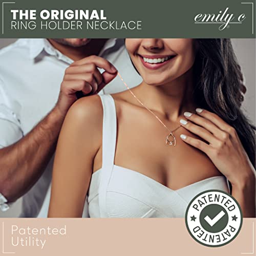 Emily C Original Patented Ring Holder Necklace - Stainless Steel Necklace Ring Holder - Women & Men Wedding Ring Holder Necklace - Women & Men Engagement Ring Necklace Holder - Gift For Her - Mother, Mom, Wife, Nurse, Doctor (Wishbone) #TOP6