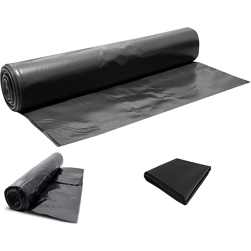 250g Polythene Sheeting – Heavy Duty 4m Wide Protective Sheet for Construction, DIY & Storage - Black (1m x 4m)