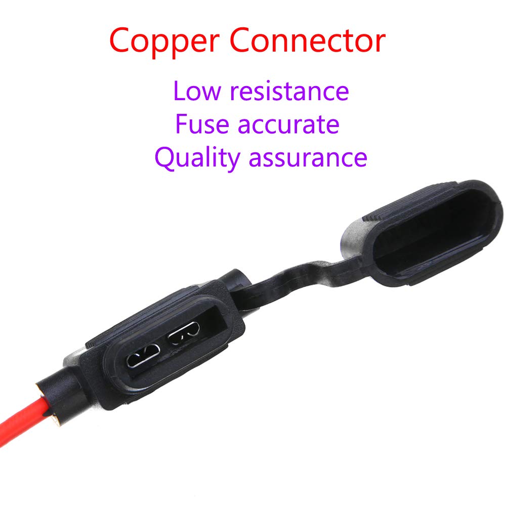 Mintice 5er Set Mini Sicherungshalter - Wasserdichte Flachsicherungen 12V/24V 30A Für Auto & KFZ