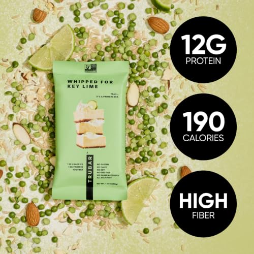 Image of TRUBAR Vegan Protein Bar,It's Mint To Be Chip, Gluten Free, Plant Based Protein, Dairy Free, Non GMO, Soy Free, No Sugar Alcohols, 12G Protein, 12G Fiber, 23G Carb, On the Go Snack Bars, 12ct