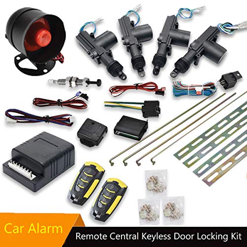TOTMOX Car Alarm System Universal Keyless Entry System Power Car Alarm Security System with Trunk Release Button Remotes & 4pcs Door Lock Actuator - Image 5