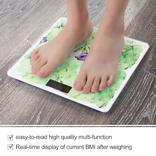 Báscula digital de baño precisa y estable color púrpura y blanco miniatura 5