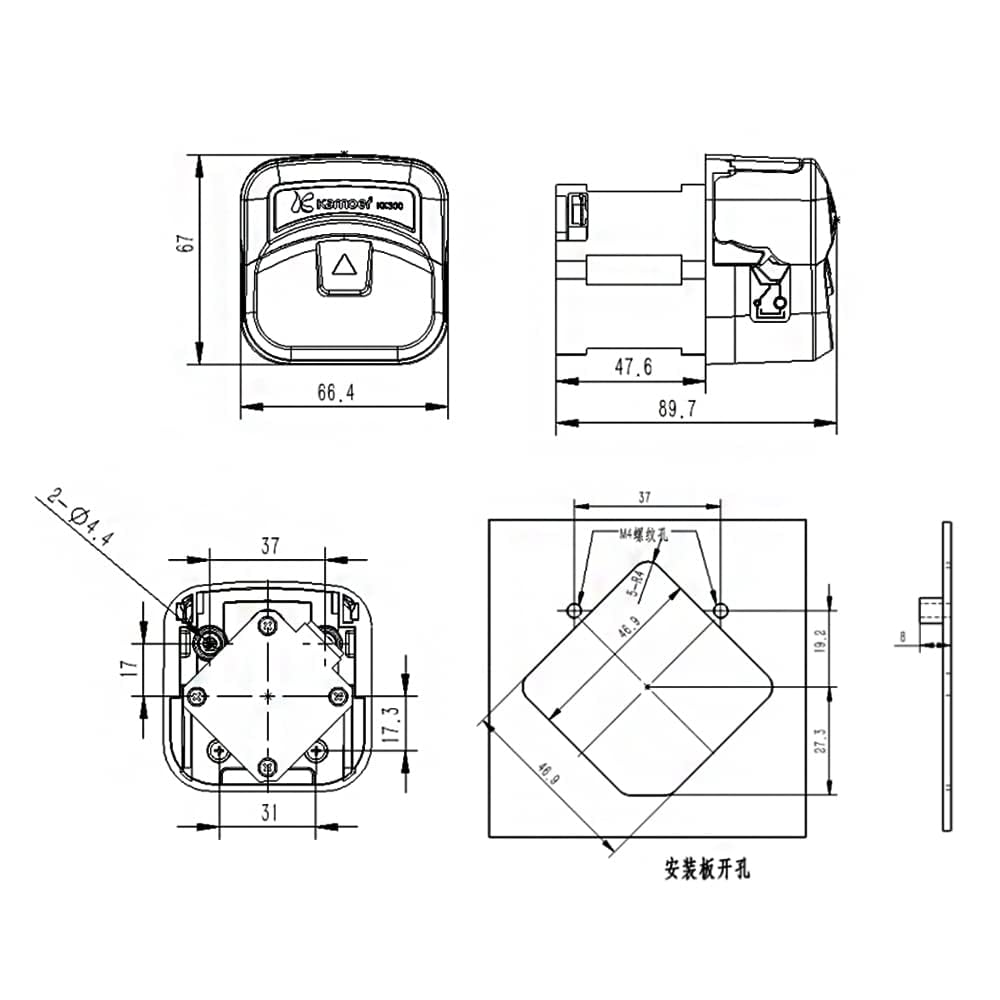 Kamoer KK300Pompe péristaltique à haut débit avec moteur pas à pas 24V | Pompe doseuse de liquide à changement de tube rapide Contrôle PWM 1 ~ 485 ml/min, 600 tr/min, 6 types de tubes pris en charge