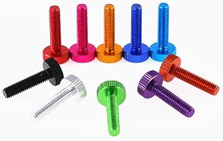 5 tornillos de pulgar de grano recto de cabeza plana de aleación de aluminio de color amarillo dorado, para control remoto, accesorios de bricolaje, etc. M6 (d) x 15 mm (L)