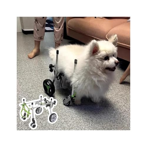 Dog Wheelchair 4 Wheels Wheelchair Full Support, Adjustable Small Doggie Mobility Aids, Kittens Assist Cart for Paralyzed, Arthritis Stroller Walking(XX-Small)
