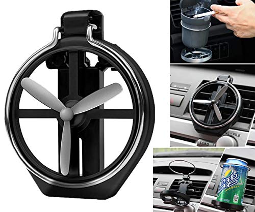 Interesting car Black Folding Cup Holder for air Outlet of Automobile air Conditioner,can be Folded into air Outlet Propeller