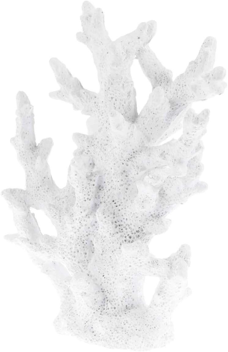 Alasum Artificial Coral Aquarium Decoration Lifelike White Resin Coral Ornament for Fish Tanks Suitable for Fresh and Easy to Clean