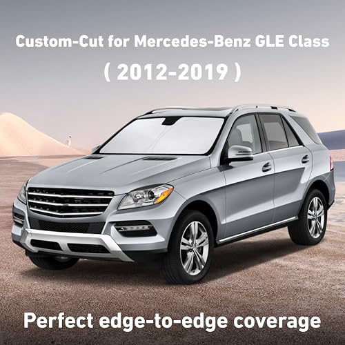 Image of EcoNour Windshield Sunshade Compatible for Mercedes-Benz GLE Class 2012-2017 2018 2019,(Not Fit for GLE Class Coupe) Sun Visor for Front Window Sun Shade Cover, UV Heat Protector, Car Accessories