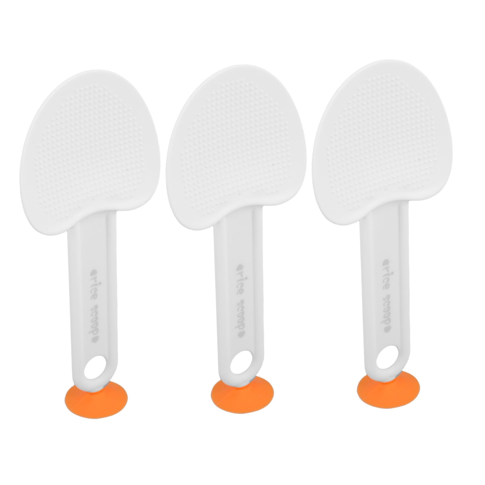 Ipetboom 3pcs Upright Rice Paddle Non Stick Kitchen Spoon with Comfortable Grip Standing Rice Scooper for Easy Serving Suction Cup Porridge Server for Home and Restaurant Use