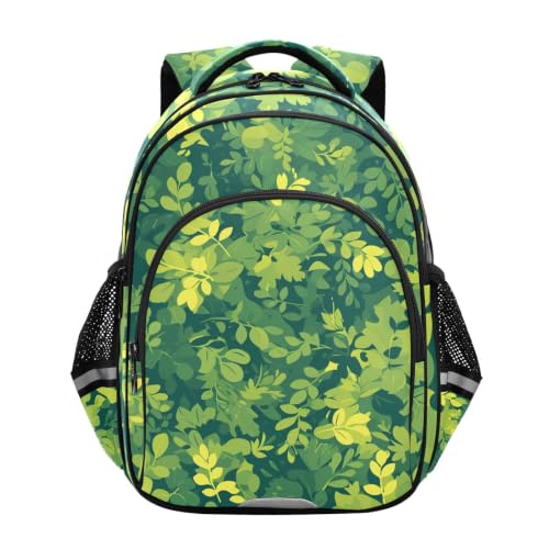 Sac à dos enfant vert vif style nature de 3 à 12 ans pour l'école primaire