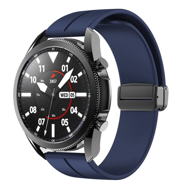 Image of AONES 22mm Silicone Belt Watch Strap Magnetic Folding Buckle Compatible for Noise Noisefit Origin Smartwatch Band