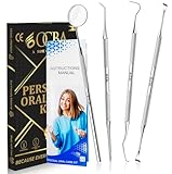 OCBA Zahnarzt Instrumente Zahnpflege Set 4Pcs Dental Kit Edelstahl Zähne Kit Professionelle Zahnsonde Zahnhygiene Tools Mundspiegel Zahnstein Schaber