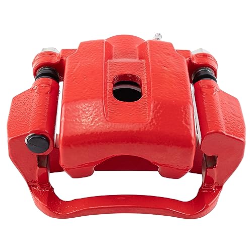 Image of TRQ Rear Right Brake Caliper w /Bracket Performance Red Passenger Side | For 2008-2015 Toyota Sequoia 2007-2015 Tundra