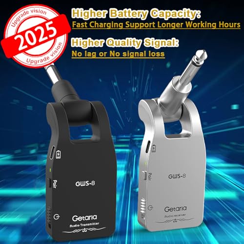 upgrade 24ghz wireless guitar system built-in rechargeable lithium battery wireless guitar transmitter receiver for electric guitar bass