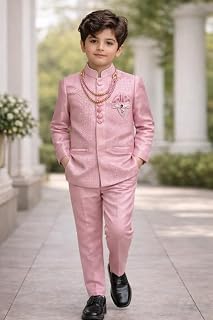 1 Year to 7 Year Baby Dress Kids Jacquard Floral Assemetric Traditional Outfit for Boy, Ethnic | Festival | Marriage Dress... Price In India