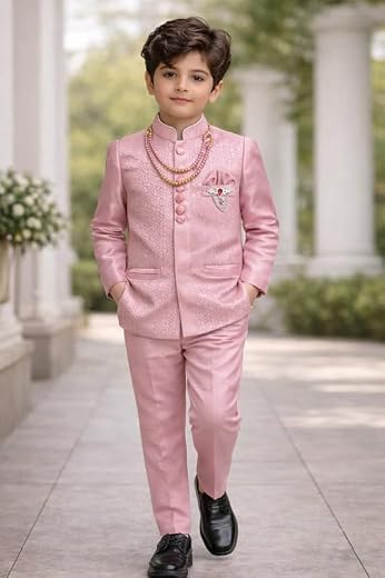 1 Year to 7 Year Baby Dress Kids Jacquard Floral Assemetric Traditional Outfit for Boy, Ethnic | Festival | Marriage Dress...