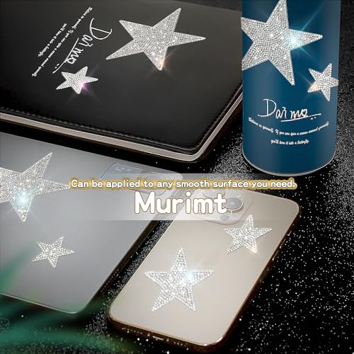 Image of 4Pcs Bling Silver Star Rhinestone Stickers Car Stickers and Decals for Women Bling Car Accessories Mobile Phones Tablets Computers Notepads Water Cups Stickers Decals and Decorations