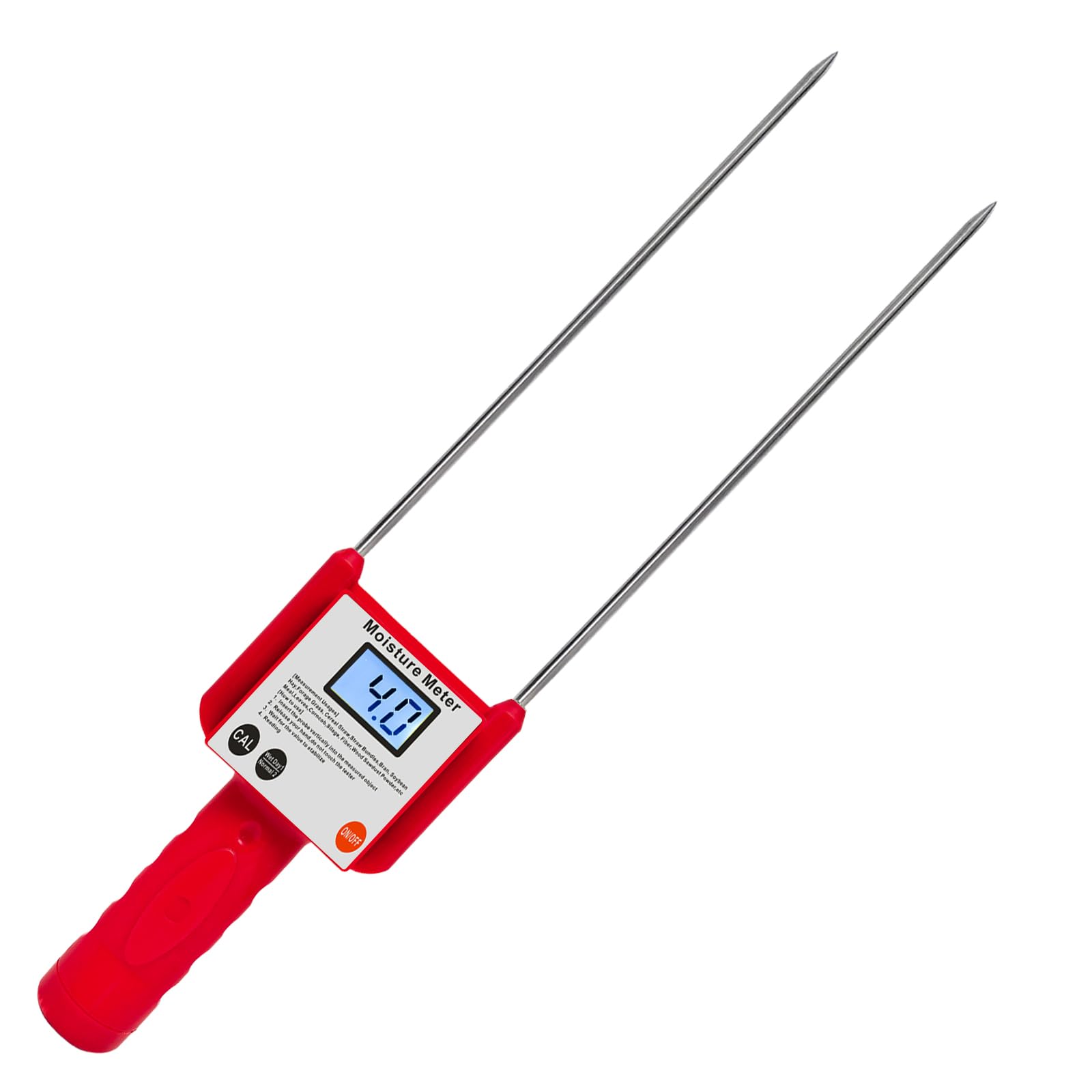Llawqsm One Color Moisture Meter, 3-80% Portable Hay Moisture Meter For Cereal Straw,Bran, Forage Grass, Leymus Chinensis, Emperor Bamboo, Testing Fibre