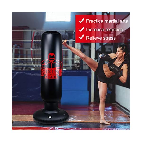 Punching-Bag-for-Kids-Locsee-Inflatable-Freestanding-Bop-Bag-for-Adults-Kids-Fitness-Boxing-Target-Bag-with-Stand-Training-Kickboxing-Equipment-63-inch Punching Bag for Kids, Locsee Inflatable Freestanding Bop Bag for Adults Kids Fitness Boxing Target Bag with Stand Training Kickboxing Equipment (63 inch)