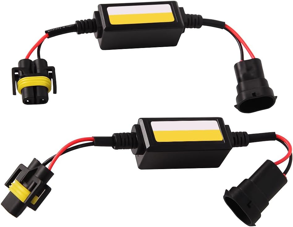 2PCS Car LED Canbus Decoder, Error Free Anti-Flicker Harness Warning Canceller Resistor Capacitor for LED Headlight Bulb, 9006 Error Code Decoder, Universal for Most Vehicles