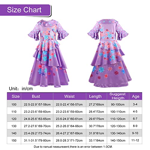 M MUNCASO Girls Mirabel Dress, Encanto Costume Princess Isabela Madrigal Cosplay Costume for Princess Costumes Girl Dress Up - Image 3