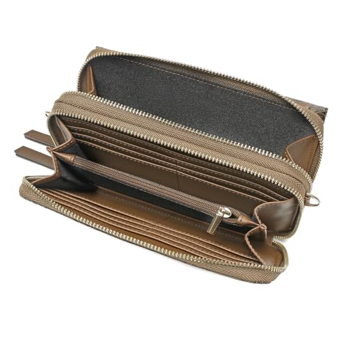 Image of Lanyani RFID Crossbody Wallet Wristlet Purse with Phone Pocket For Women Vegan Leather