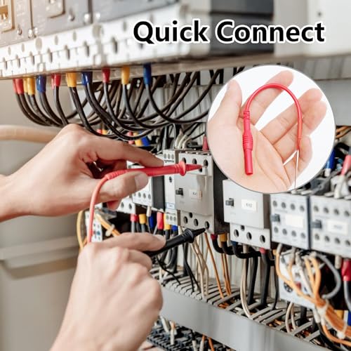 Image of 2Pcs Silicon Flexible Spoon Back Probes, Back Probe Kit Pins Automotive Compatible with 4mm Banana Plug Test Leads for Multimeter Voltage Testing Detect Automobile Electrical Circuit