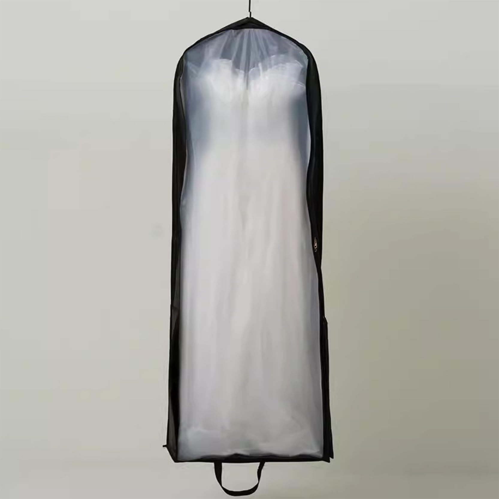 Copriabiti Antipolvere, Custodie for Abiti da Sposa 63"/78" Traspiranti, Nere, con Cerniera, Spesse e Pieghevoli, 60x25x160cm(75 x 30 x200cm)