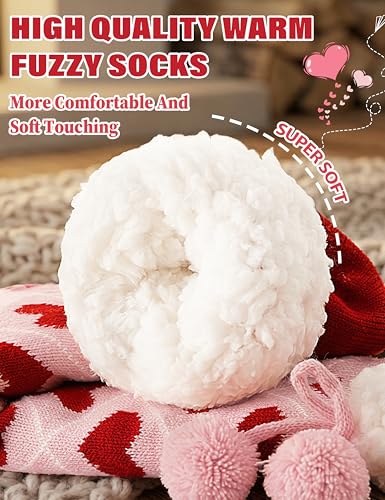 Image of MOGGEI Fuzzy Slipper Socks for Women, Warm Cozy for Winter, Non Slip Grips