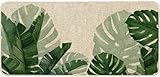 Baccessor Spring Door mat Outdoor Outside Entrance Summer Welcome Mat Indoor Monstera Leaf Decorative Front Door Mat Anti-Slip Rubber for Seasonal Holiday Kitchen Floor Decoration 17 x 36 Inch