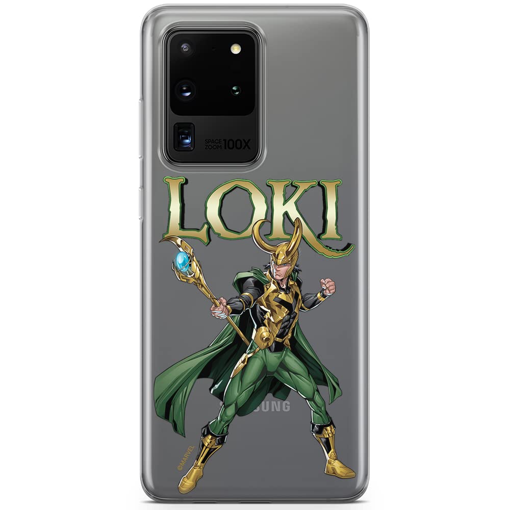 ERT GROUP Mobile phone case for Samsung S20 Ultra original and officially licensed Marvel pattern Loki 002 perfectly adapted to the shape of the mobile phone, partially transparent