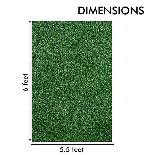 Image of Yellow Weaves 35 Mm High Density Polypropylene Artificial Grass Carpet Mat For Balcony, Lawn, Door (5.5 X 6 Feet),Green