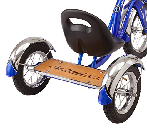Image of Schwinn Roadster Tricycle, 12 Inch Front Wheel Bike for Kids Ages 2-4, Low Center of Gravity, Retro Steel Frame, Adjustable Seat Grows with your Child, Rear Deck, Tricycle for Toddlers
