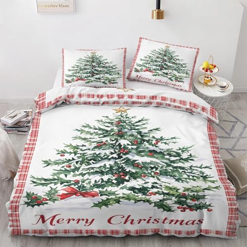 Bettwäsche 160x200 Weihnachten Bettbezug Weihnachtsbaum...