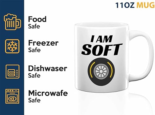 Miniatura 3 de Taza de café Racer de 11 onzas, color blanco, I'm Soft, Fuel Speed Racer Car Guys Circuit Automotriz Racing Boy Regalos para él, papá, hombres, novio