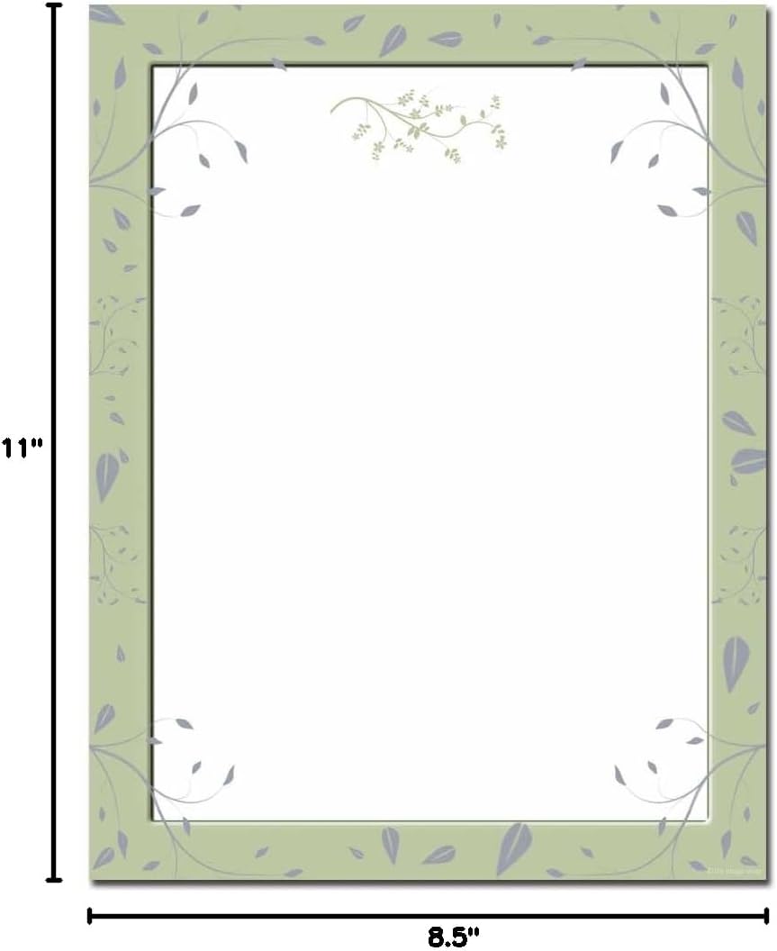 Sage Leaves Letterhead Laser & Inkjet Printer Paper, 100pk