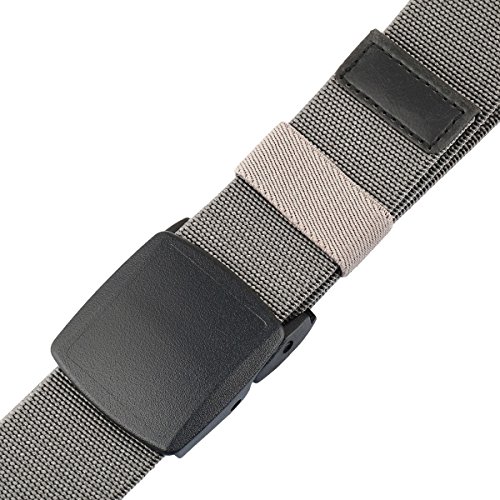 Sportmusies Elastic Belts for Men, Military Style Stretch Webbing Tactical Duty Belt (Grey,Plastic Buckle)4