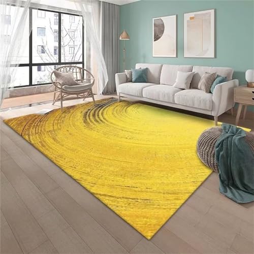 Grand tapis de bain lavable 80x150 jaune minimaliste et indéformable - 2