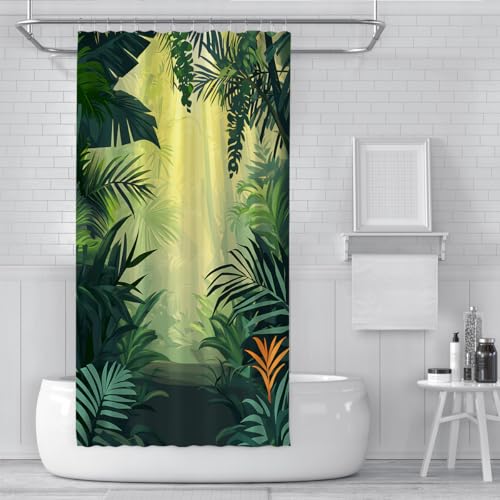 Rideau douche tropicale pour s'évader dans sa douche italienne